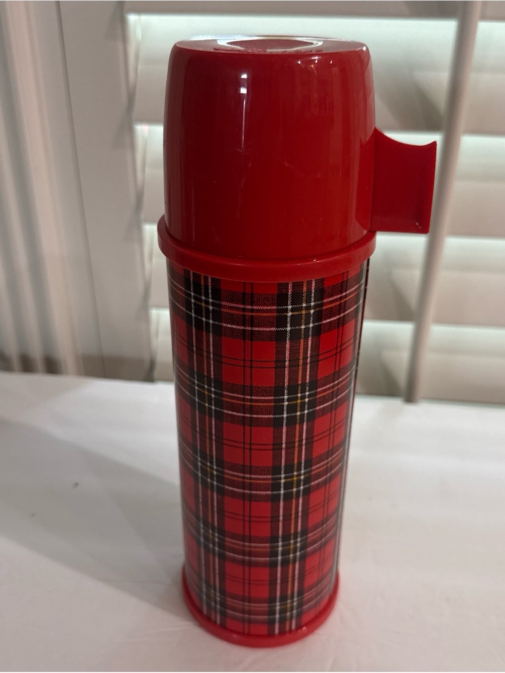 Aladdin Thermos Bottle Red Black Tartan Plaid
